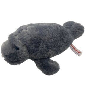 Aurora World Gray Manatee Plush Stuffed Animal Soft Toy Blue Eyes 8"